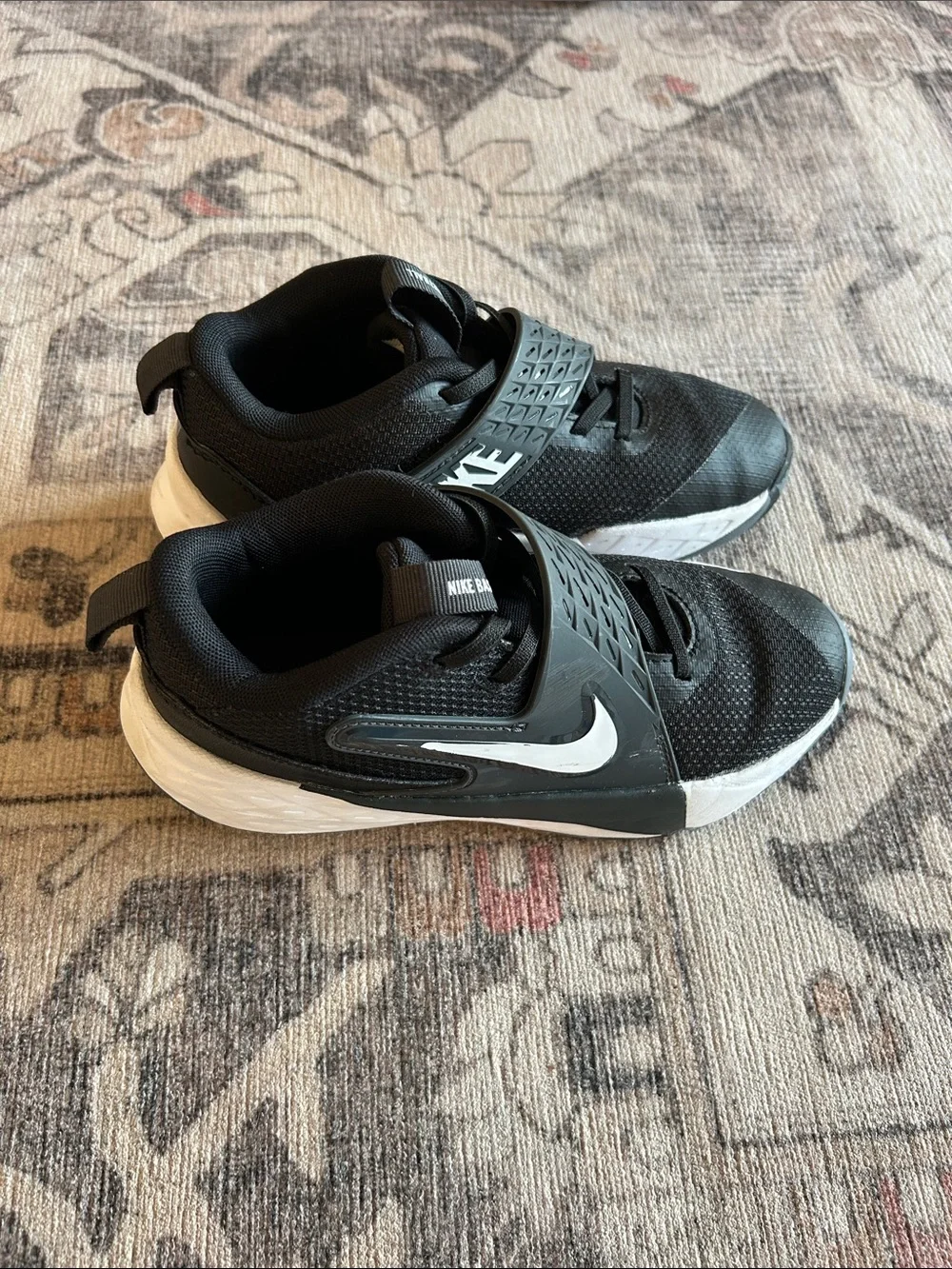Nike Black and Gray Kids Slip-On Basketball Shoes